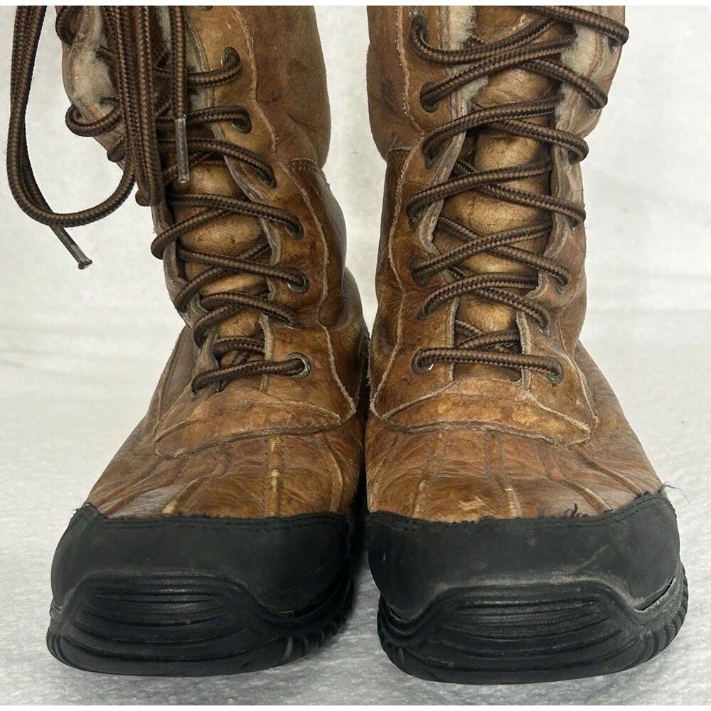 UGG Adirondack Boot Tall III Womens 8 Chestnut Vibram Leather Gortex Sheepskin - Picture 6 of 16